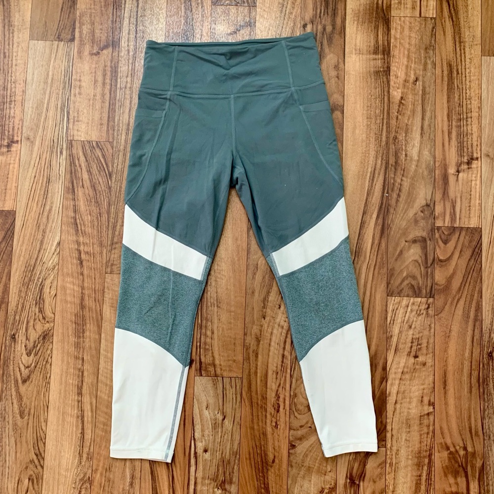 Athleta Salutation Modblock Leggings Gray And Pink - image 2